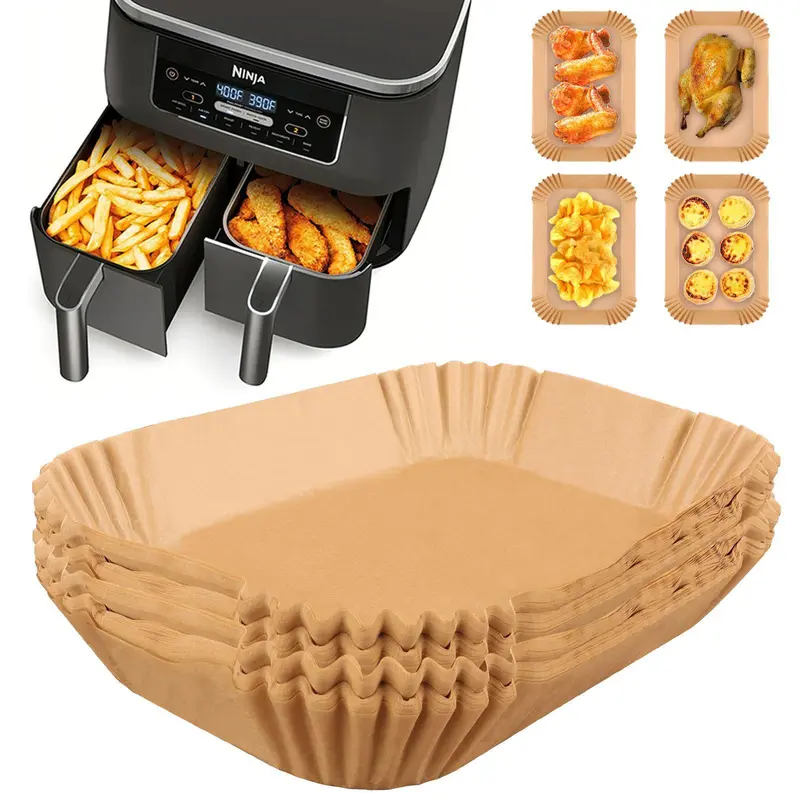 Disposable Air Fryer Liner (100pcs), Non-stick Parchment Paper Liner, Baking Paper for Home Kitchen, Kitchen Accessories, Household Kitchen Products, Air Fryer Accessory Set 3