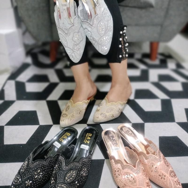 sandal hells pesta wanita kondangan BP-02#sandal hak (3cm) size 37s/d42#COD murah berkualitas Sendal Karet Shoes  High Heels 7