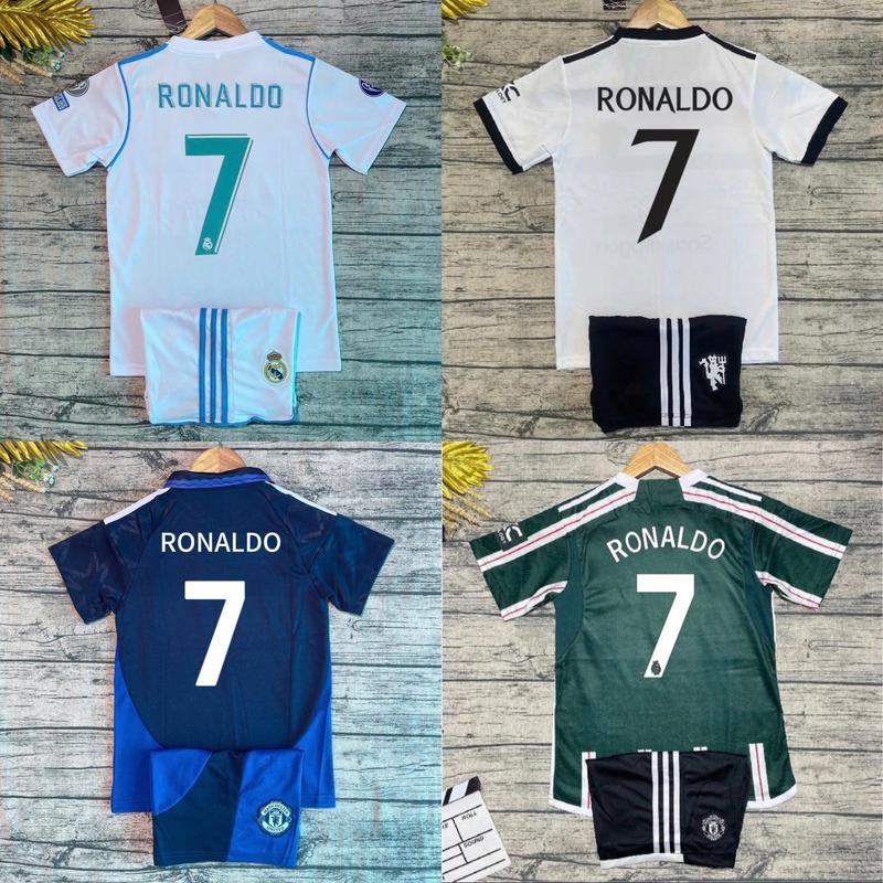 Áo bóng đá trẻ em in số 7 Ronaldo mới nhất- vải mè thái