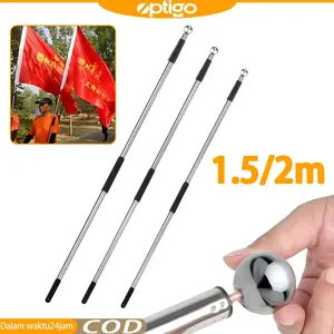 Tongkat Tiang Bendera Teleskopik 1.5/2meter Tour Leader Teleskopik Penunjuk Memanjang
