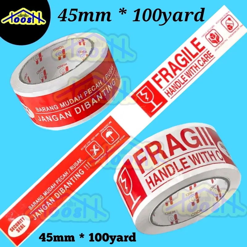 Lakban Fragile 2 inch 45mm x 100yard solasi tape 100yard selotip - Shop ...