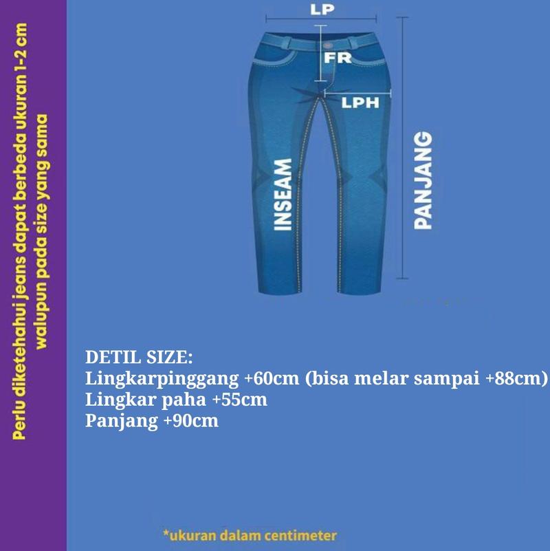 Product Introduction of POPPY BOYFRIEND JEANS KOREA STYLE fit karet Panjang Melar Korean White 0