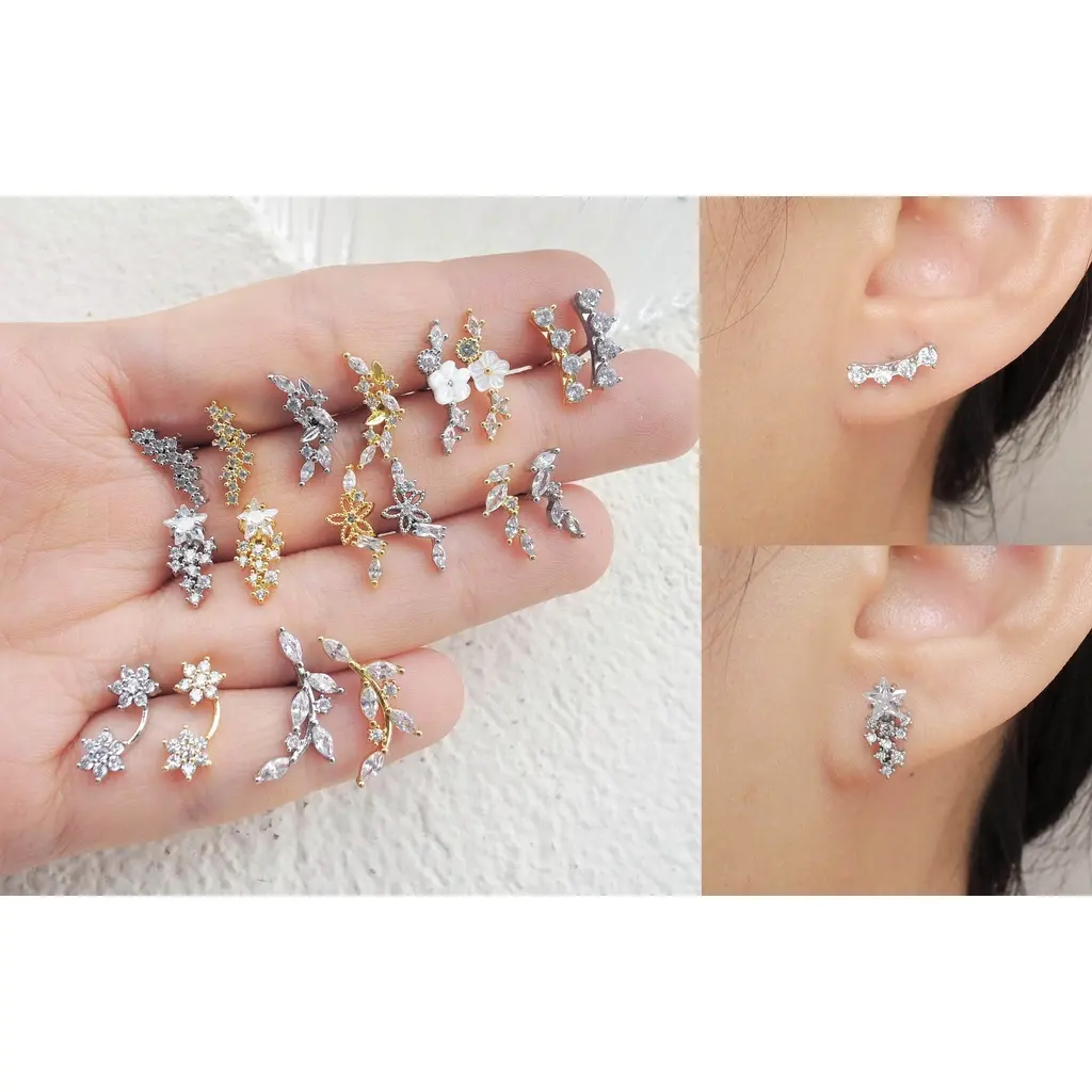 2439 / 2440 (HARGA 1 BIJI) ANTING PIERCING TINDIKAN HELIX TRAGUS - STAINLESS STEEL