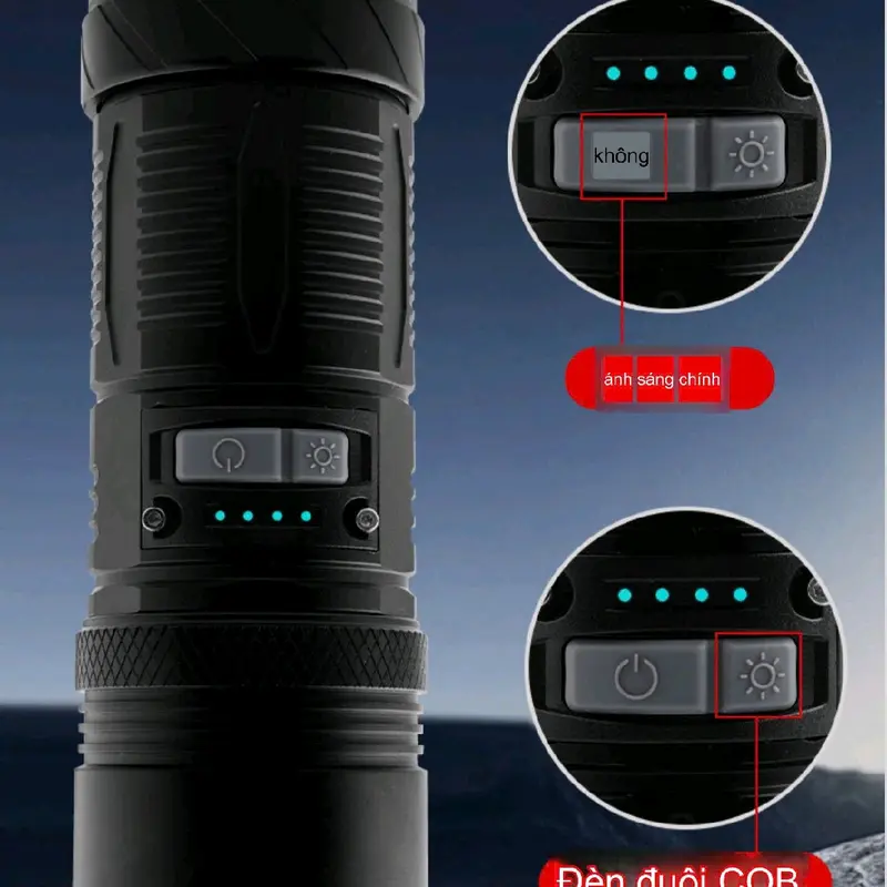 Đèn pin [ 1122A ] cầm tay siêu sáng 2024 chiếu xa 700 mét ZOOM xa gần chống nước sạc ngược cho điện thȯại, Pin 18650*3 - Dung lượng ~ 8000 mah... 4