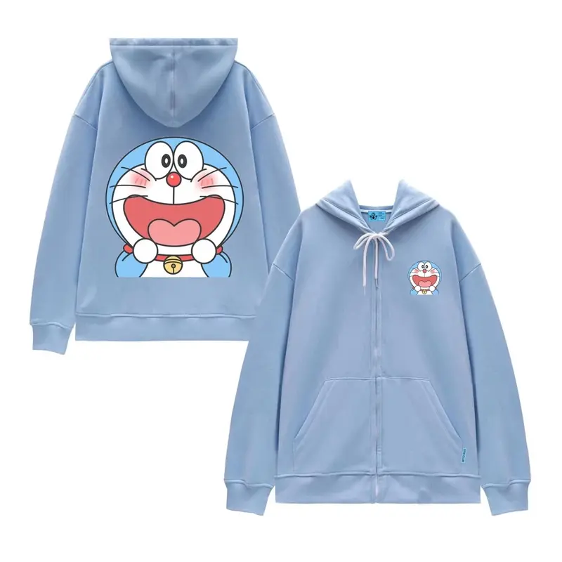 Áo Khóa Nỉ, Áo Khoác Thu Đông Trẻ Em Chất Vải Nỉ Cotton Mềm Mịn Co Giãn, Hình Doraemon Siêu Đáng Yêu (M 124) 6
