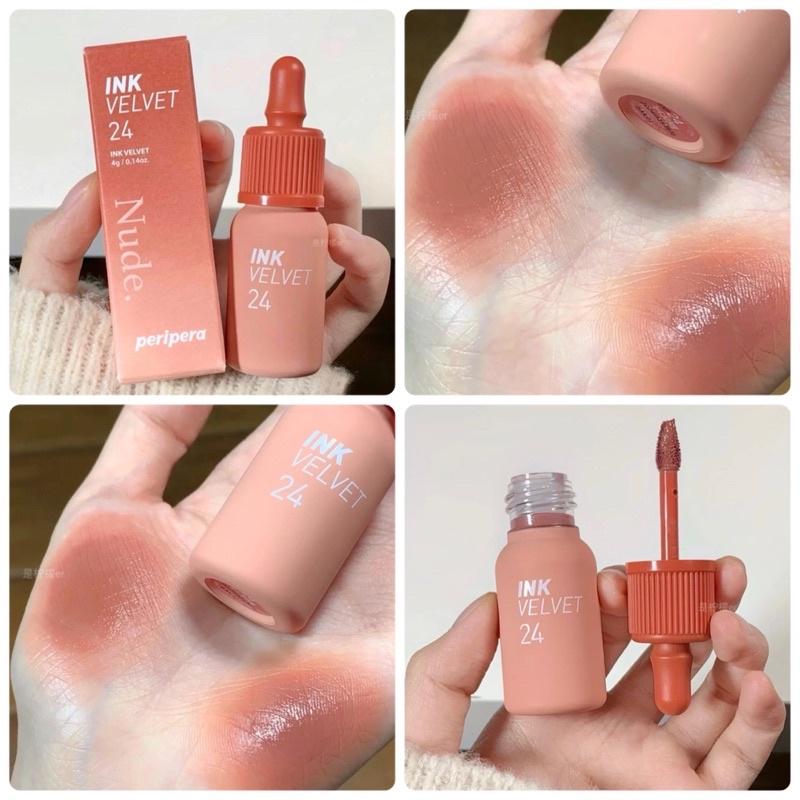 Son Peripera Ink 24 Cam Nude, Son Kem Lỳ Peripera Ink Velvet Tint 24 Milky Nude