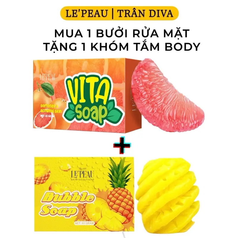 [Mã9] Mua 1 Tặng 1 Sáp Vita Soap - Cục Xà Bông Tắm Trắng Body, Khối Lượng: 85gr, THƯƠNG HIỆU: LE’PEAU
