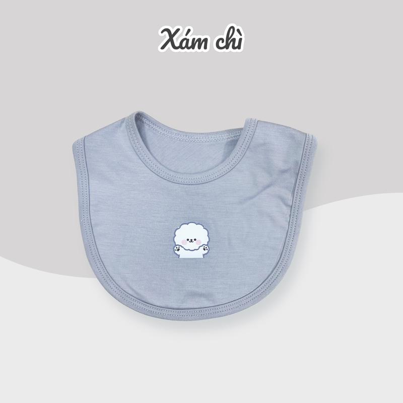 Yếm sơ sinh Tadaby in thú cưng dễ thương cho bé đến 6 tháng tuổi vải sợi tre mềm mịn nhẹ êm thấm hút 2