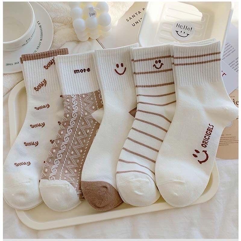 Sét 10 đôi Tất vớ nam nữ cổ lỡ trơn màu đen trắng BAsic Hàng Hiệu Phong Cách 5