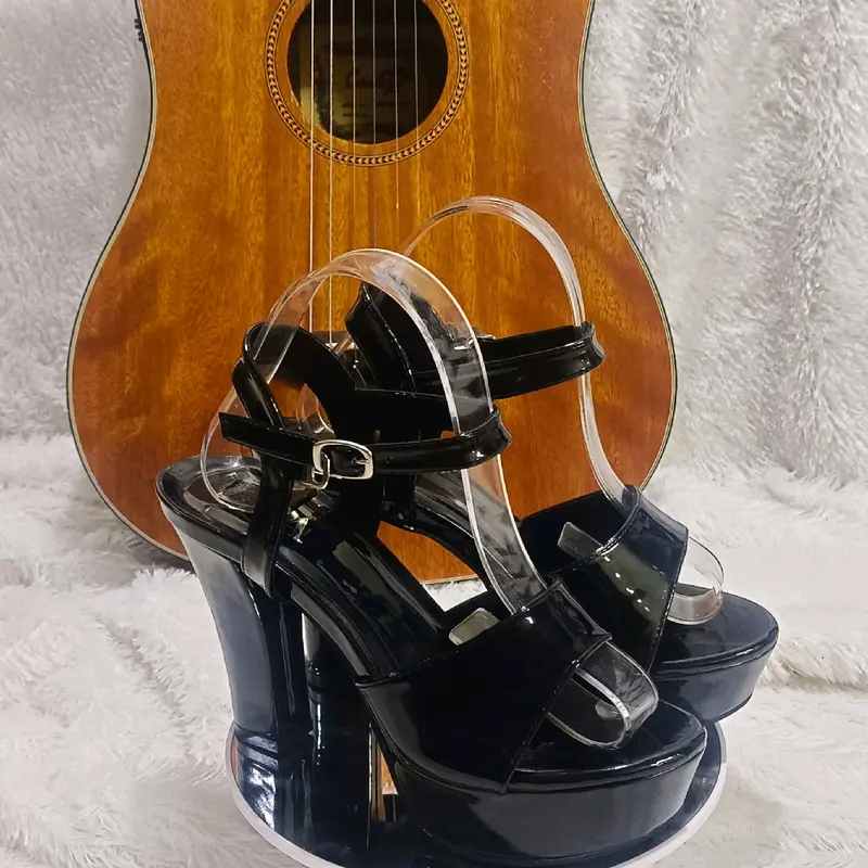 sandal hils double hak tinggi 10cm kode 001 Wanita 2