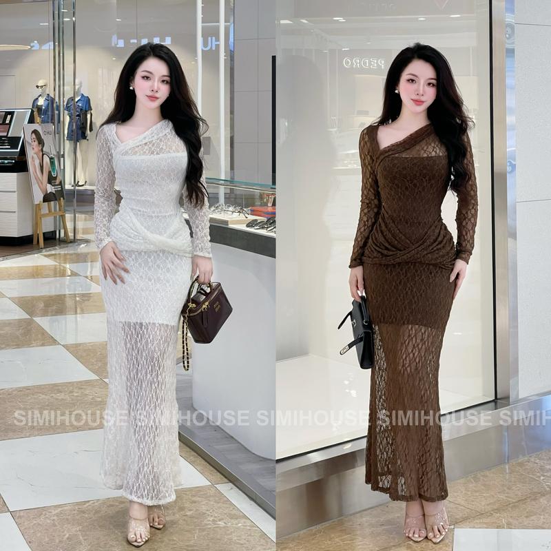 VÁY BODY REN CUT OUT / Đầm ôm body tôn dáng ren cut out thiết kế sang trọng đi tiệc 2025 Women Nữ Dress