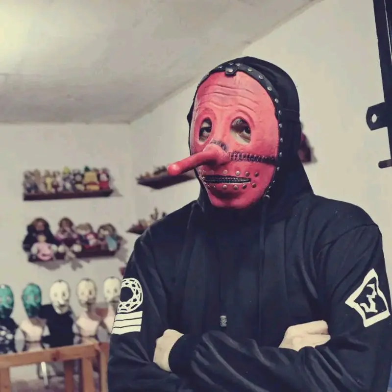 Topeng Chris Fehn merah Slipknot Halloween 4
