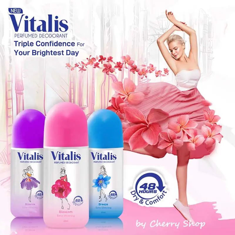 [40ML] [ROLL ON] [KETIAK KERING SEHARIAN] Vitalis Deodorant Roll On 40ml | vitalis | deodorant | Extra Whitening 3