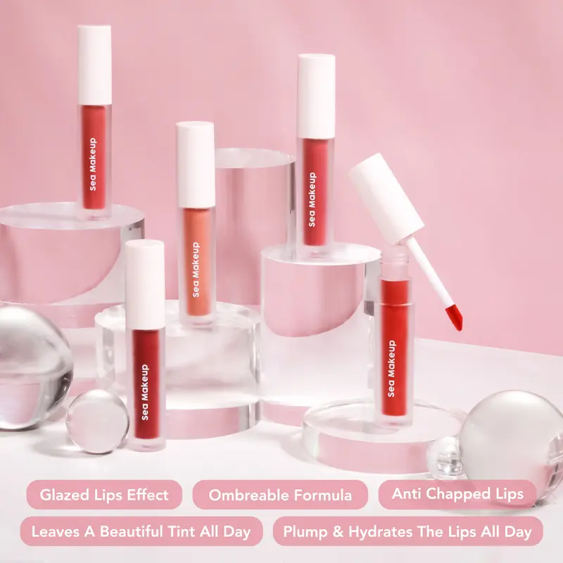 Sea Makeup Slick Cover Jelly Tint  finishing glossy hydrating dan meninggalkan warna yang indah di bibir with Peptide Complex, Hyaluronic Acid, Honey Extract 2