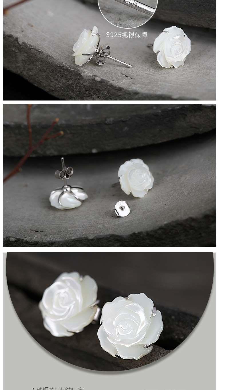 Product Introduction of Bông Tai Đinh tán Hoa Hồng Chạm Khắc Thủ Công Gufan Quà Tặng Thật Hàng Hóa Thật, Bạc Sterling 925, Đồ Trang Trí Tai Duyên Dáng Cho Nữ, Năm 2024 6