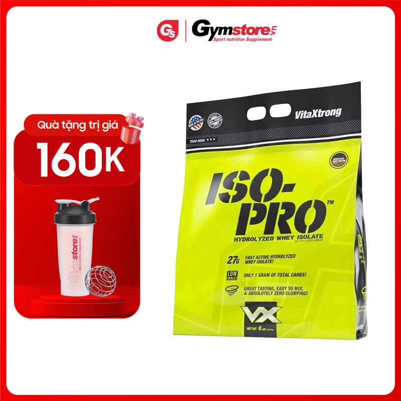 Bột Whey protein VitaXtrong ISO PRO - Hydrolyzed Whey Isolate, 8 Lbs (3.60 Kg) | Made in USA | GYMSTORE