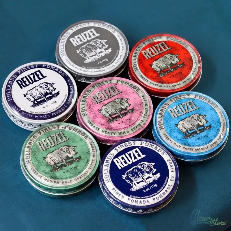 [Full Line] Sáp vuốt tóc Reuzel Pomade [Blue - Pink - Red - Extreme Hold - Green - Matte Clay - Fiber - Pink Extreme - Severed] 2