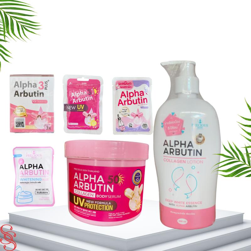 [ Precious Skin] Combo Dưỡng Thể Alpha Arbutin 500ml  Collagen Lotion Thái Lan skincare 640gr Nữ Làm Đẹp Da serum the alphaarbutin kem trondoc quyen kemtron  congthuc