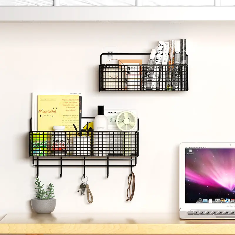 Wall-mounted Storage Rack Bedside Hanging Basket Organizer Box Bathroom College Dormitory Bedside Essentials Female Dormitory Storage Rack