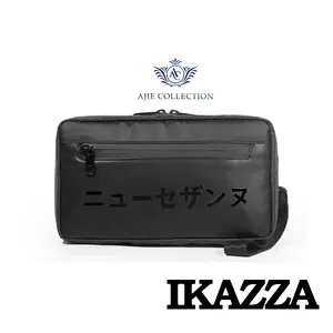 Tas pria terbaru waterproof Ikaza -Handbag-Slingbag-Waistbag Terbaru 2026 Hitam Waistbag Pinggang