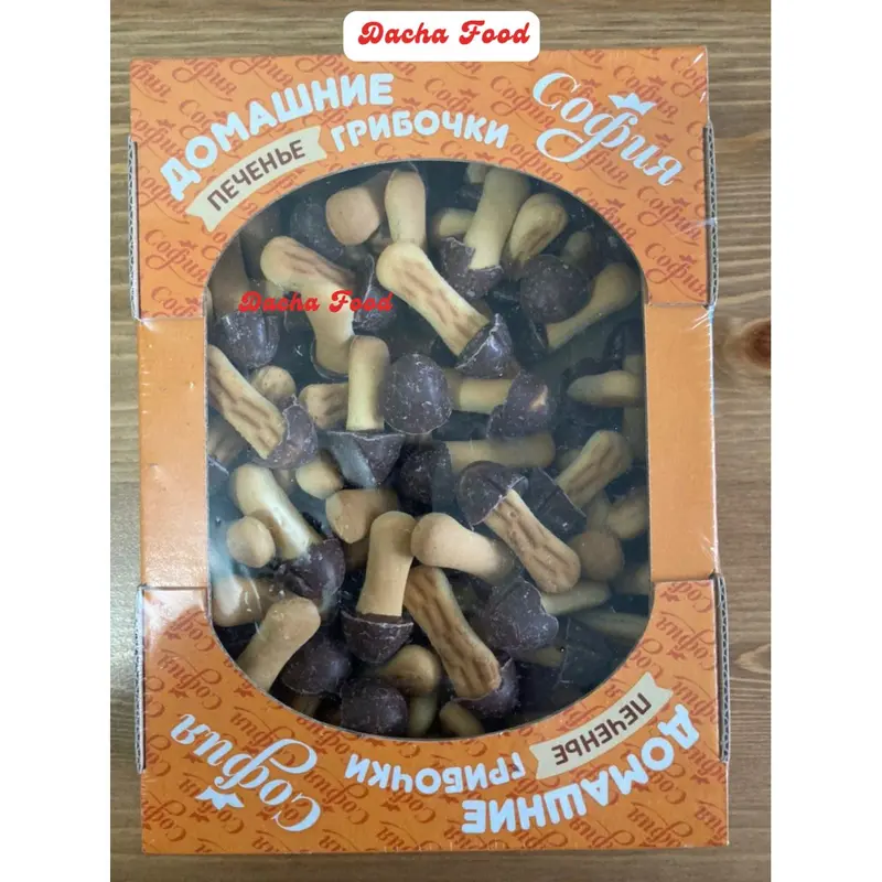 Bánh quy nấm socola Sofia của Nga - Bánh quy giòn, mũ nấm từ socola thơm ngon, bổ dưỡng được rất nhiều bạn nhỏ yêu thích - Dacha thực phẩm Nga 1