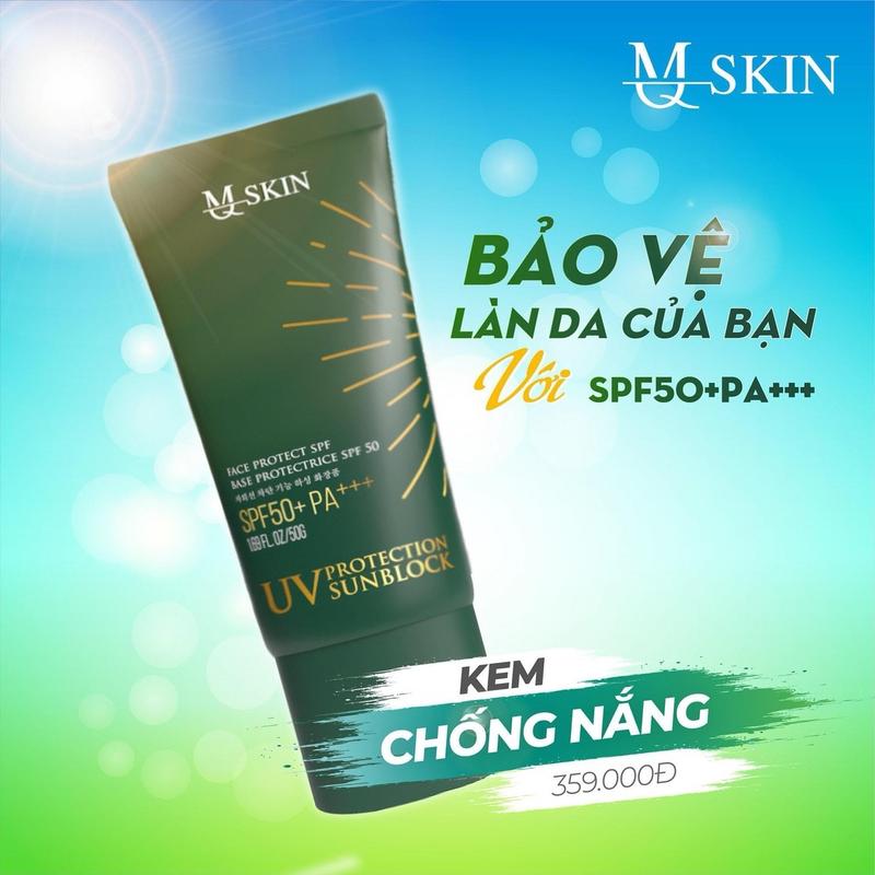 Kem chống nắng MQ Skin SPF 50+++ PA++++ Nhân Sâm - Dưỡng ẩm làm mềm da nâng tone da - Skincare Làm Đẹp Da 