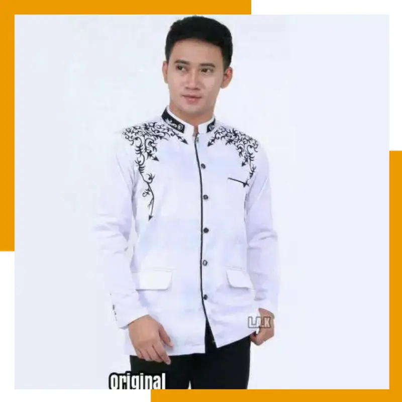 Jasko Bordir Motif Akar Warna Putih Bahan Hightwiss Elegan 0