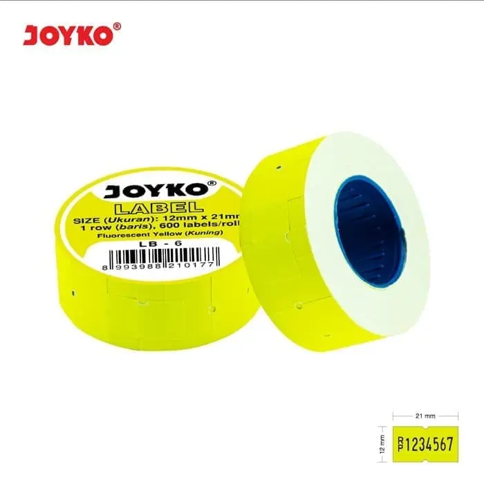 Label Harga Joyko 1 line LB-6 Kuning Fluorescent