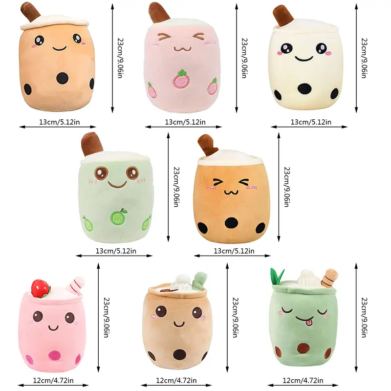 Cute Milk Tea Cup Design Plush Toy, Soft Stuffed Teacup Pillow, Kawaii Cartoon Stuffed Toy for Family and Friends, Home Decoration, Gift for Her, Men's Gift 1