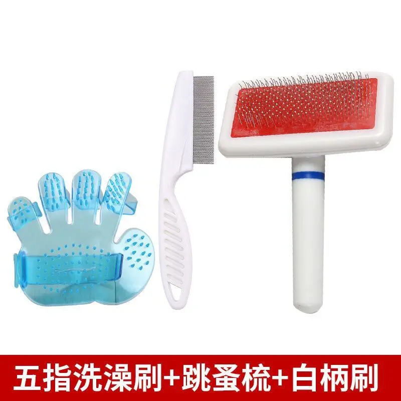 Bộ tắm chải lông cho thú cưng, cho chó và mèo, lược thép Teddy, lược bọ chét, lược tẩy lông, lược thẳng, kéo cắt móng tay 7