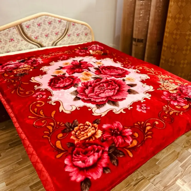 Mền nhung 2 lớp cân nặng 1.7kg 1m6_2m( hợp với thời tiết ở miền Nam)  ̂́ 〈 <〈diamond blanket-light gray vương miệng tím mềm mại chăn  nhung lông vắt  đ̃ làm mát he hoa octopus phao 3