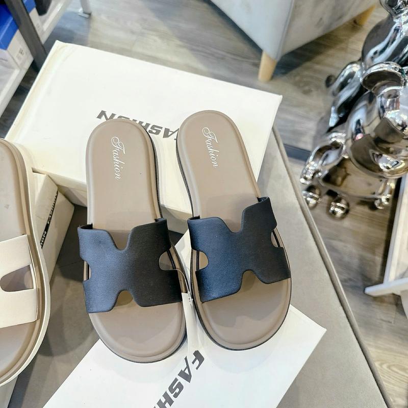 TS Dép nhựa quai Hm siêu hott, chất mềm đi êm, size 35-39, 2 màu trắng đen - Nữ, DéP 3
