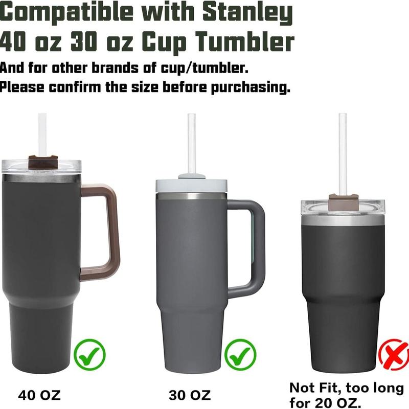 Drinkware Accessories Durable Reusable Straw Set, 7 Counts/set 6 Counts Straw & 1 Count Cleaning Brush, Portable Replacement Straw for 40oz & 30oz Water Bottle Tumbler 7