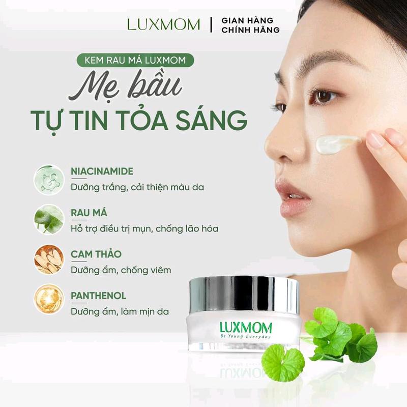 Bộ Chăm Sóc Da Hoàn Hảo Gồm Kem Rau Má + Sữa Rửa Mặt + Kem Chống Nắng Luxmom Skincare r đồ 4