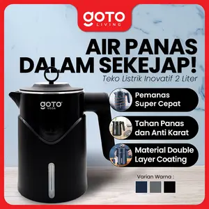 Goto [COD] Voda Teko Listrik Pemanas Air Electric Kettle Stainless Steel 2L