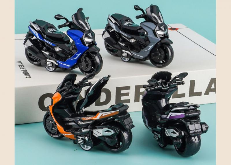 Product Introduction of Alloy Pull Back Motorcycle Simulation Pedal Toy Car Model Keychain Pendant Gift Clip Doll Gift 11