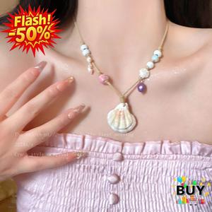 สร้อยคอจี้เปลือกหอย, สร้อยคอลำต้นถักผู้หญิง, สร้อยคอลูกปัด, โซ่กระดูกไหปลาร้าหวาน, ทันสมัยและเก๋ไก๋, ไอเดียของขวัญ แฟชั่น สร้อย ผู้หญิง