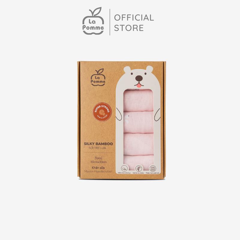 K001 Set 5 khăn sữa sợi tre lụa La Pomme - 30x30cm Hươu