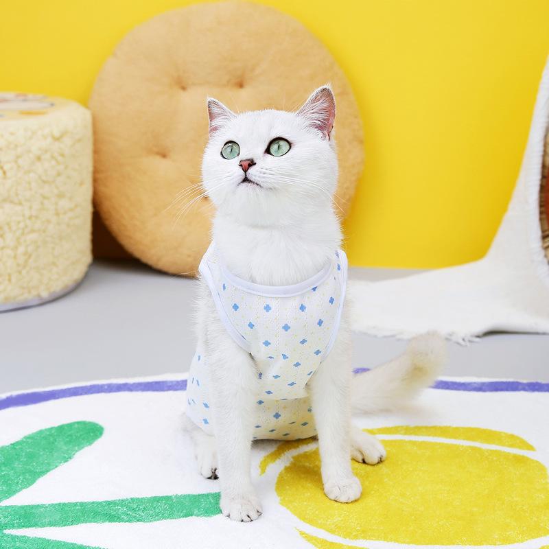 Product Introduction of baju raya kucing real dog shoes bajulebarankucingcore cat gogglesPet Cat Neutering Suit Cat Postpartum Clothes Surgery Suit Anti-Lick Weaning Suit 23 Striped Cat Neutering Suit 12
