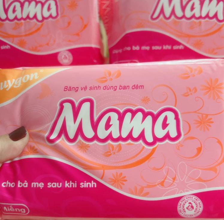 Băng vệ sinh Mama Không Cánh - Bề Mặt Mặt Bông Mịn Màng, 12 Miếng