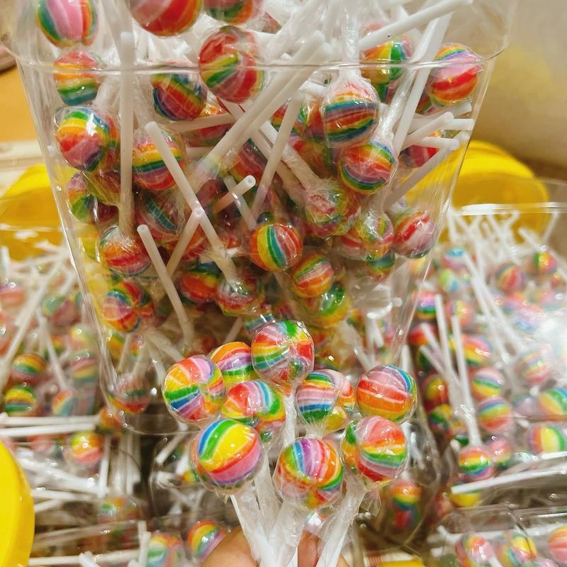 Hộp 200 Chiếc Kẹo Mút Nhí Màu Cầu Vồng Bắt Mắt (Kẹo Mút Mini) Candy