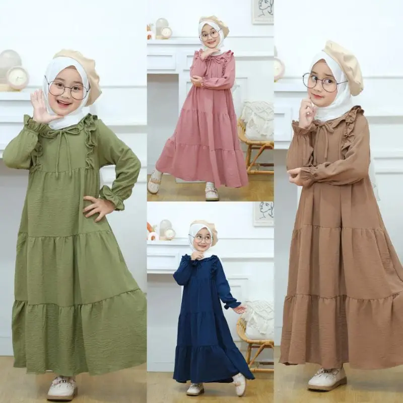 GAMIS ANAK SYAFA KIDS CRINGKLE AIRFLOW TANPA HIJAB