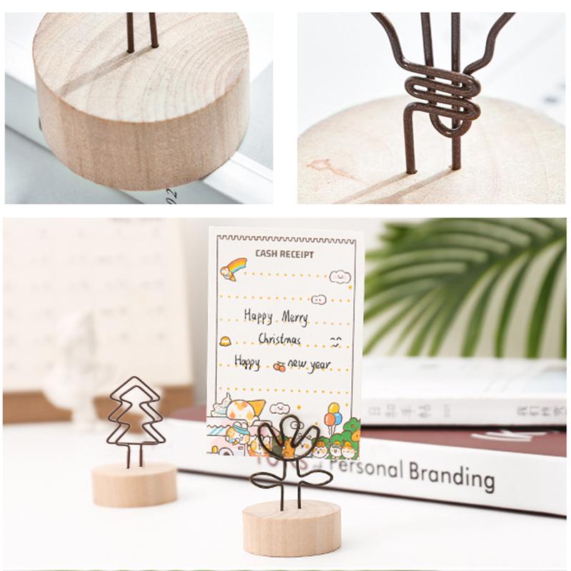 Creative Wooden Message Notes Clips Vertical Cute Photo Clip Desktop Decoration Ornaments 5