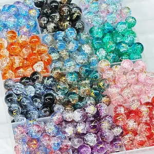 50Pcs Manik Kaca 2 Warna 8mm - Bahan Utama Membuat Gelang Tangan DIY