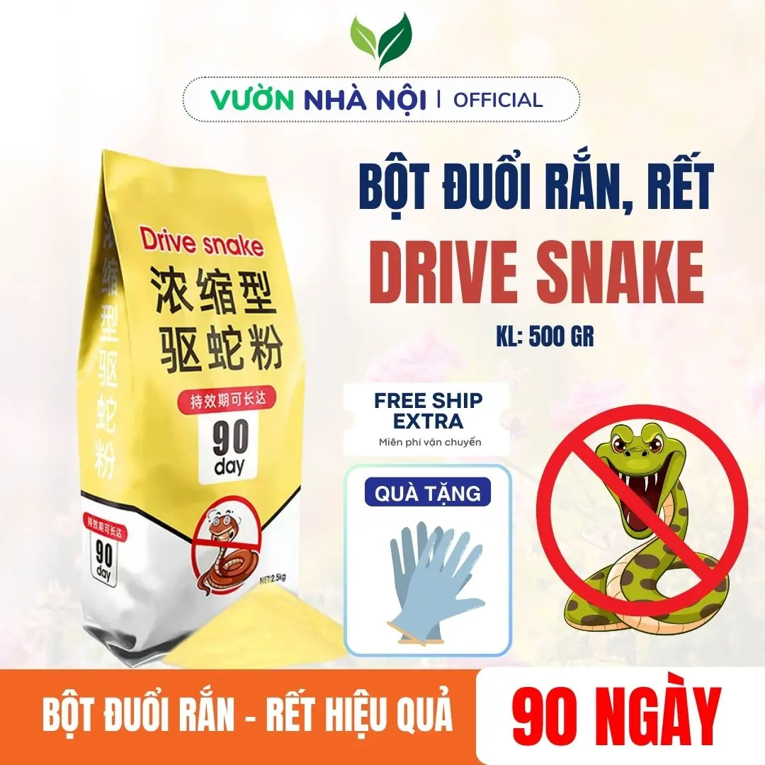 Bột Đuổi Rắn - Rết - Côn Trùng Hiệu quả 100% An toàn cho Người và Vật nuôi - Gói 500gr
