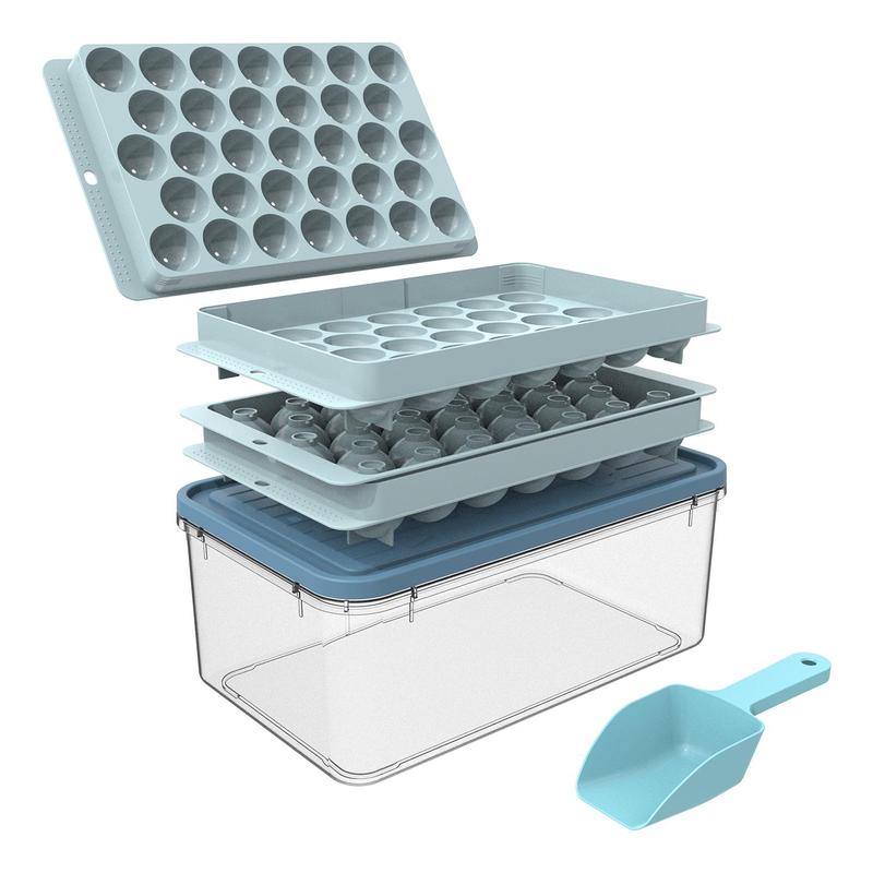 33-ball Ice Mold, 1 Set Including Ice Cube Tray & Scoop & Plastic Storage Box Containers, Ice Ball Making Tool for Home Kitchen Accessories, Kitchen Food Gadgets, Household Items 6