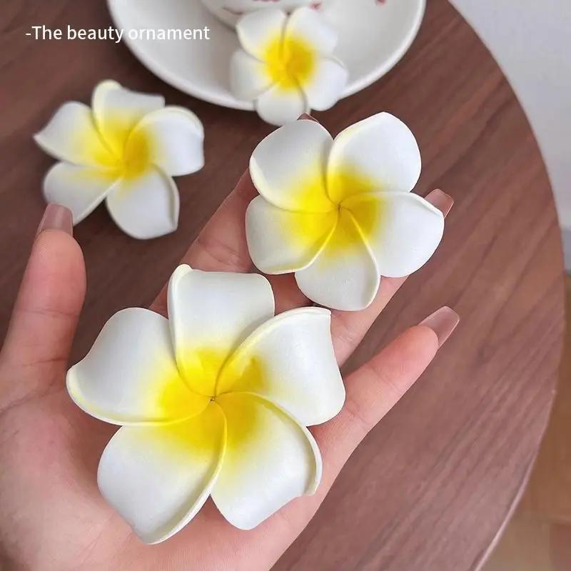 Product Introduction of Fashion Women Plumeria Flower Hair Clips Girls Aesthetic Hairpins Egg Flower Barrette Party Bag Hair Accessories 33