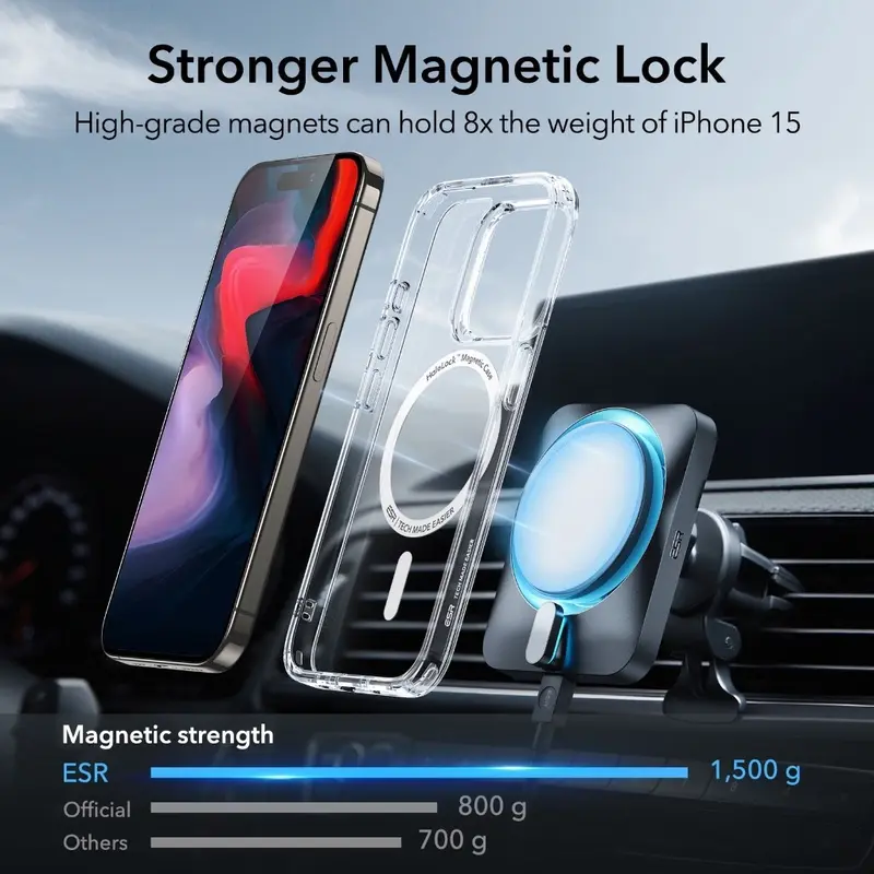 ESR Ốp lưng Magnetic Classic Hybrid màu trong dành cho iPhone 15 Pro Max - Có bảo hành 1