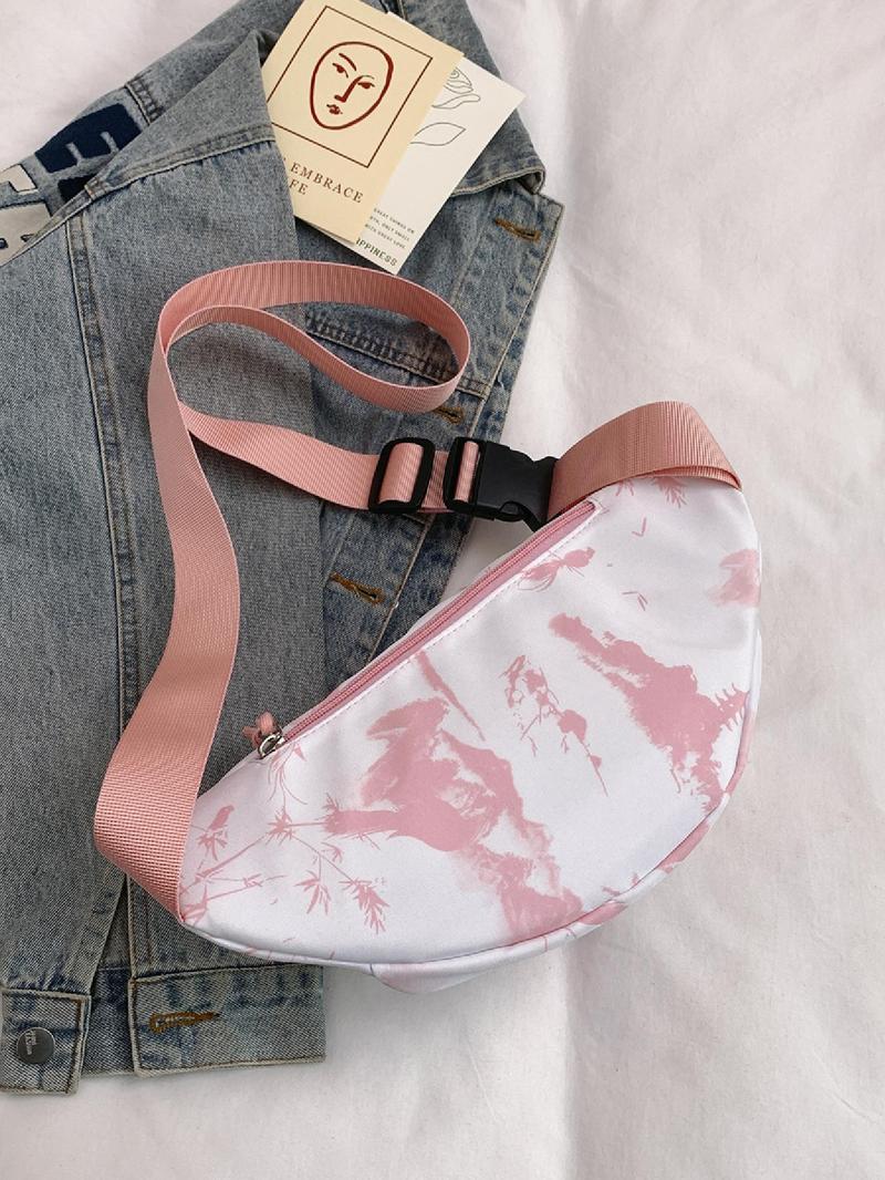 Product Introduction of Fashionable Floral Pattern Fanny Pack, Casual Versatile Zipper Sling Bag for Women, Trendy All-match Chest Bag for Daily Used 8