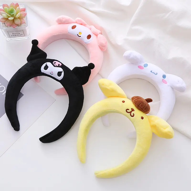Sanrio Melody hair Kuromi hoop Cinnamoroll PomPomPurin Headband face wash makeup hairpin